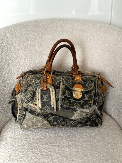 RARE 2007 Louis Vuitton Patchwork Denim Speedy 30 Handbag | O/S, Multicoloured