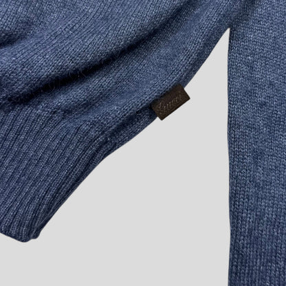 Gucci Mélange Alpaca & Angora Silk Lightweight Logo Knit Jumper - S | Default Title, Blue