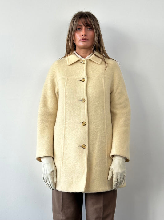 Marella 80s Wool Double Faced Single Breasted Coat - M