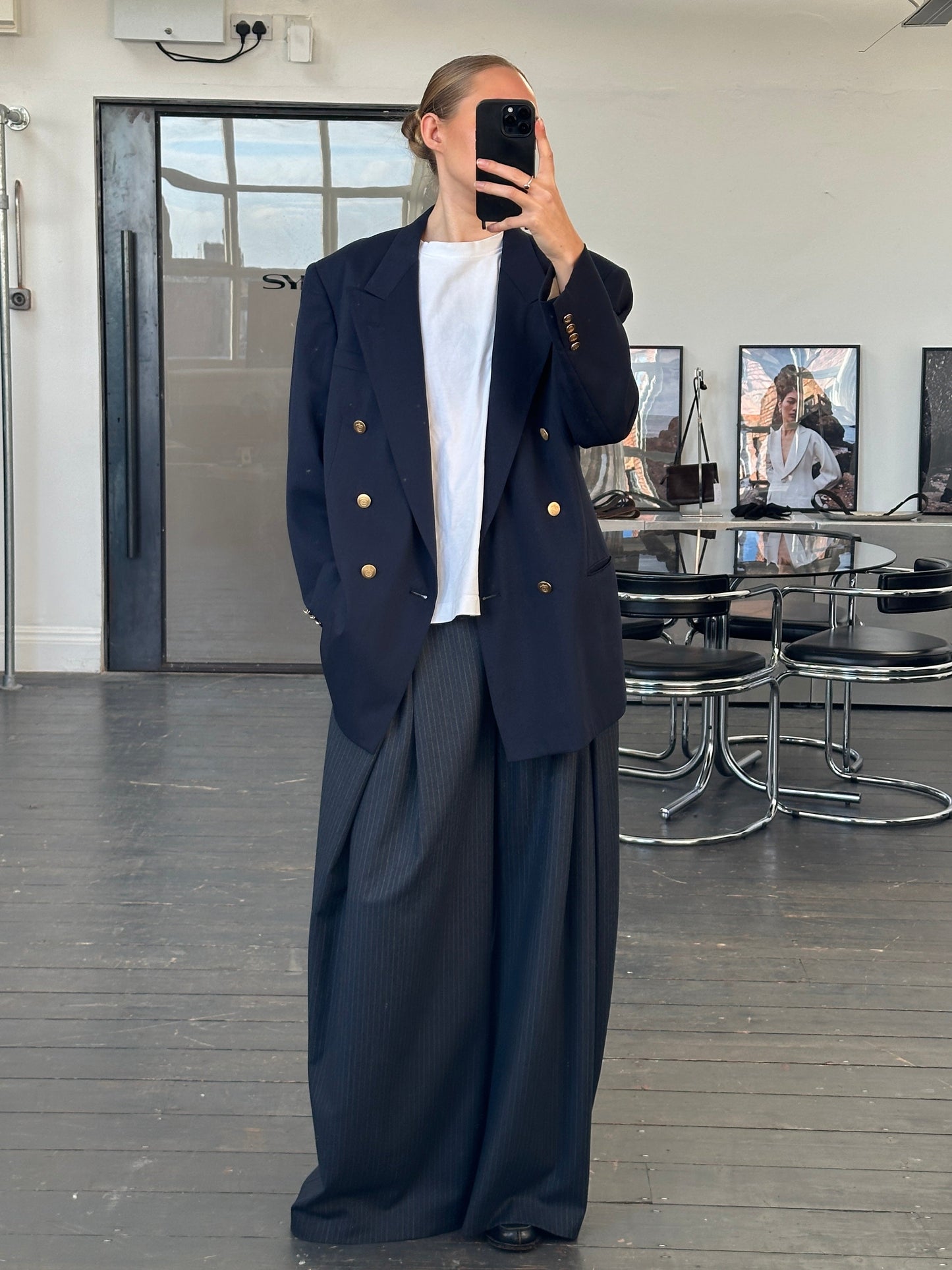 Christian Dior Monsieur 1980s Bespoke Button Double Breasted Blazer - 44R/XL