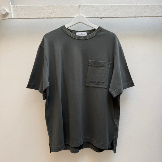 Stone Island Marina Oversized Pocket T-Shirt – Charcoal Grey (M) | Medium, Multicoloured