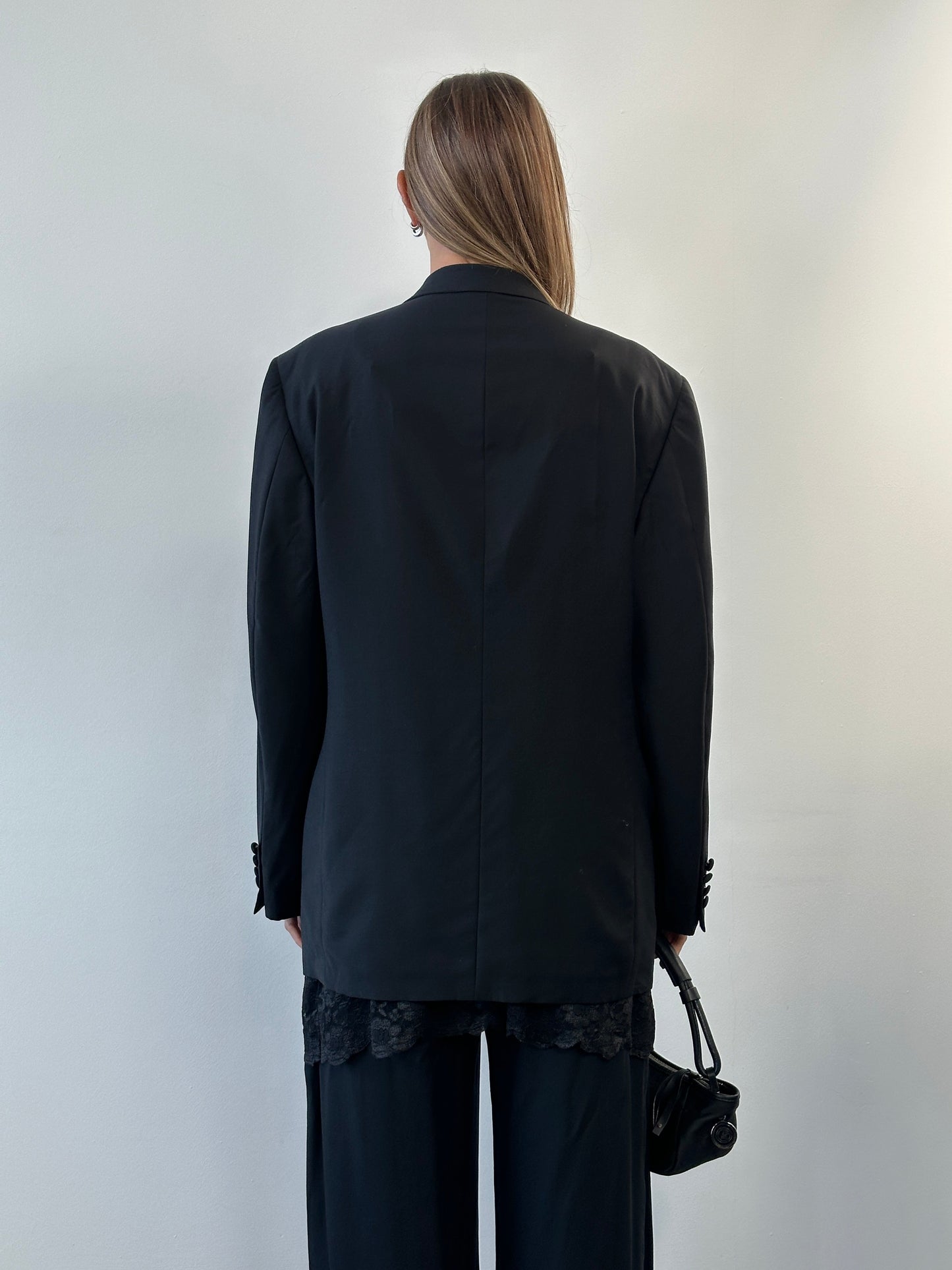 Christian Dior Monsieur 1980s Wool Tuxedo Blazer - 44R/XL