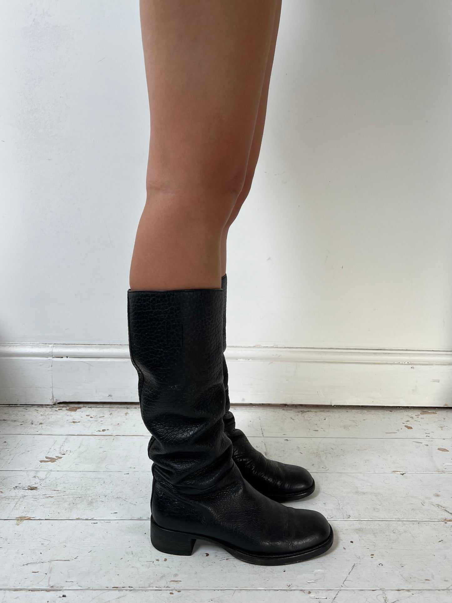 PRADA MID CALF BOOTS (EU 37.5) | DEFAULT TITLE, Black