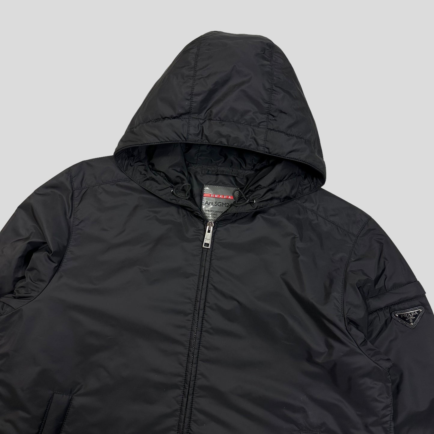 Prada Milano 2016 Nero Black Padded Nylon Windbreaker - S/M