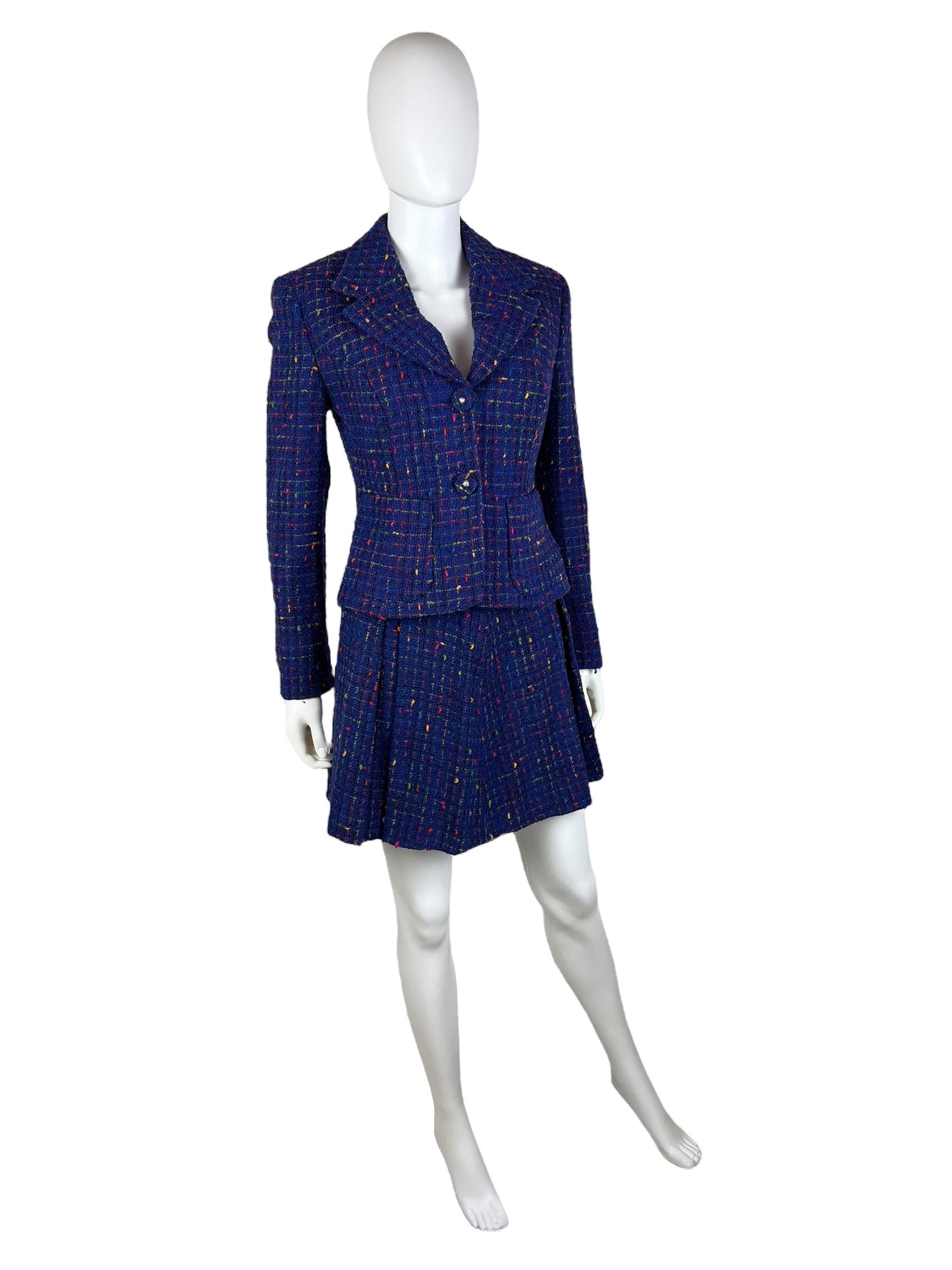 Versace early 1990s boucle skirt suit