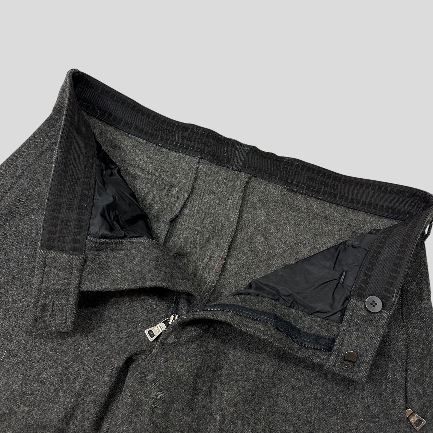 Prada Sport AW99 Heavy Wool Baggy Work Trousers - IT50 | Default Title, Grey