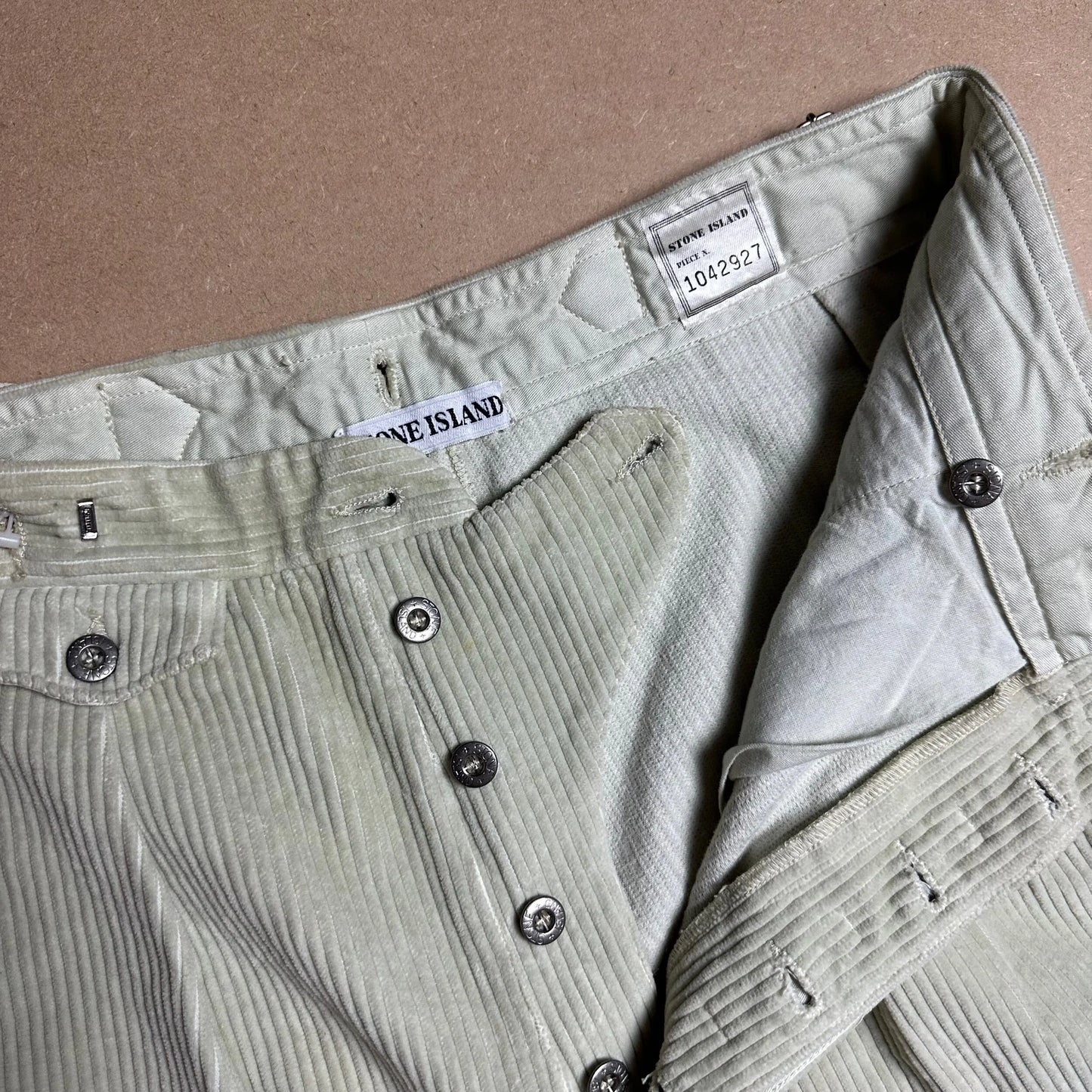 80s Cream Jumbo Corduroy Racing Pants