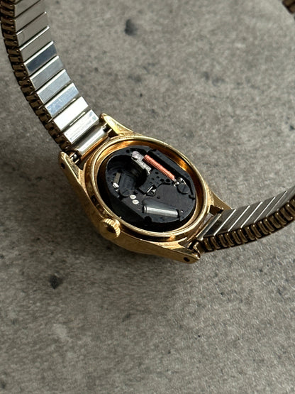 Timex 1990s Round Gold Tone Quartz Watch