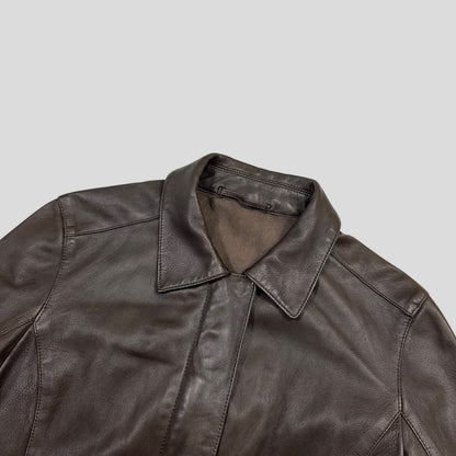 Prada Sport 2004 Leather Love Heart Back Logo Work Jacket - IT40 | Default Title, Brown