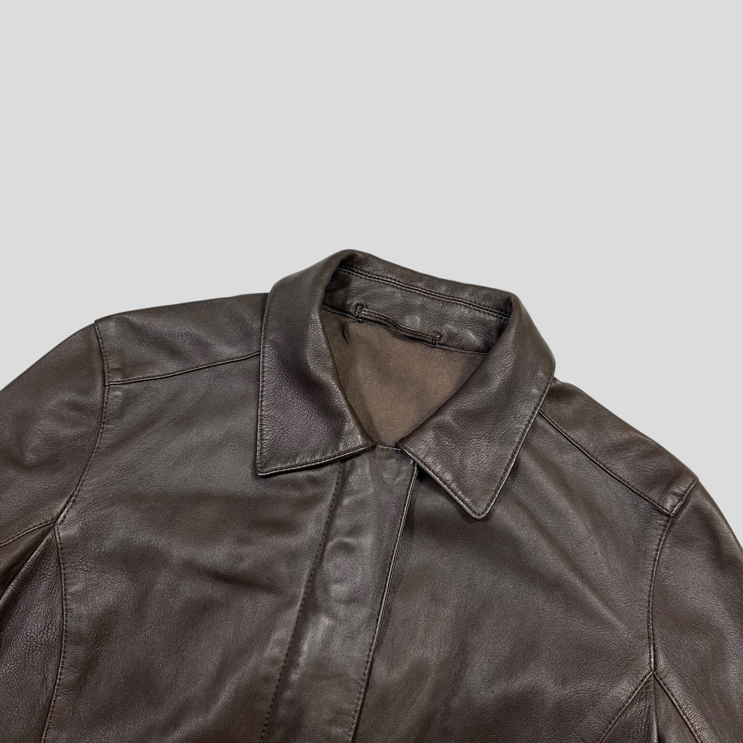 Prada Sport 2004 Leather Love Heart Back Logo Work Jacket - IT40 | Default Title, Brown
