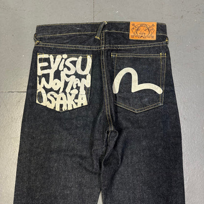 Evisu Selvedge Jeans With ‘Woman Osaka Print ( W28 )