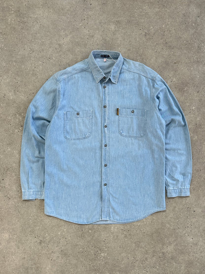 Armani Jeans Pure Cotton Denim Logo Shirt - XL