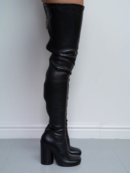 BURBERRY KNEE HIGH BOOTS (EU 38) | DEFAULT TITLE, Black