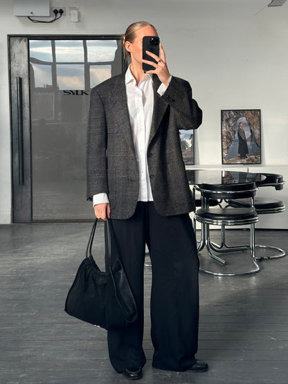 Christian Dior Monsieur 1980s Pure Wool Tweed Single Breasted Blazer - 44R/XL