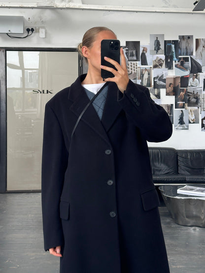 Emporio Armani 1990s Wool Cashmere Single Breasted Coat - XL