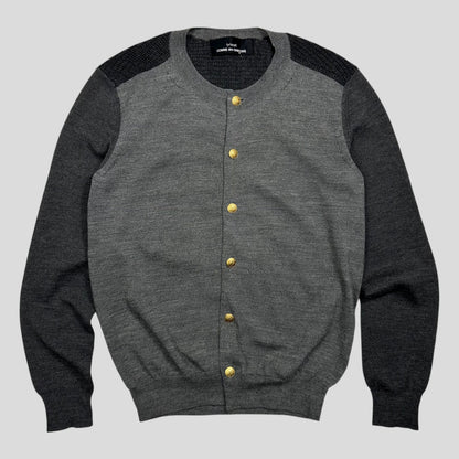 Comme Des Garçons Tricot 2011 Panelled Textured Cardigan - S | Grey