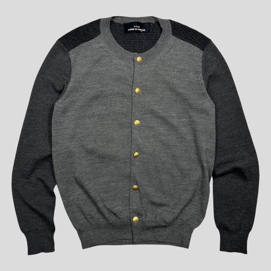 Comme Des Garçons Tricot 2011 Panelled Textured Cardigan - S | Grey