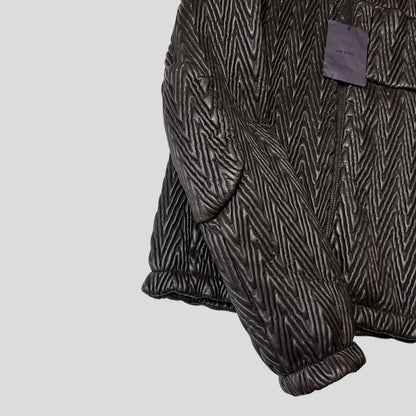Prada Milano 2006 Runway 3D Ruched Leather Zigzag Jacket - IT48 | Default Title, Multicoloured