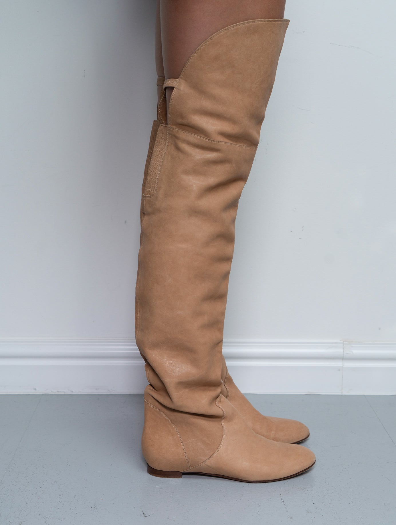 CHLOÉ KNEE HIGH BOOTS (EU 39) | DEFAULT TITLE, Beige