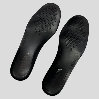 Prada 2018 Mechano Nero Voyage Rubber + Leather Logo Trainers - UK8.5/9 | UK 8.5, Black