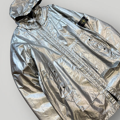Stone Island AW/2003 Raso Gommato Metallic Cover Reversible "Spaceman" Parka XL