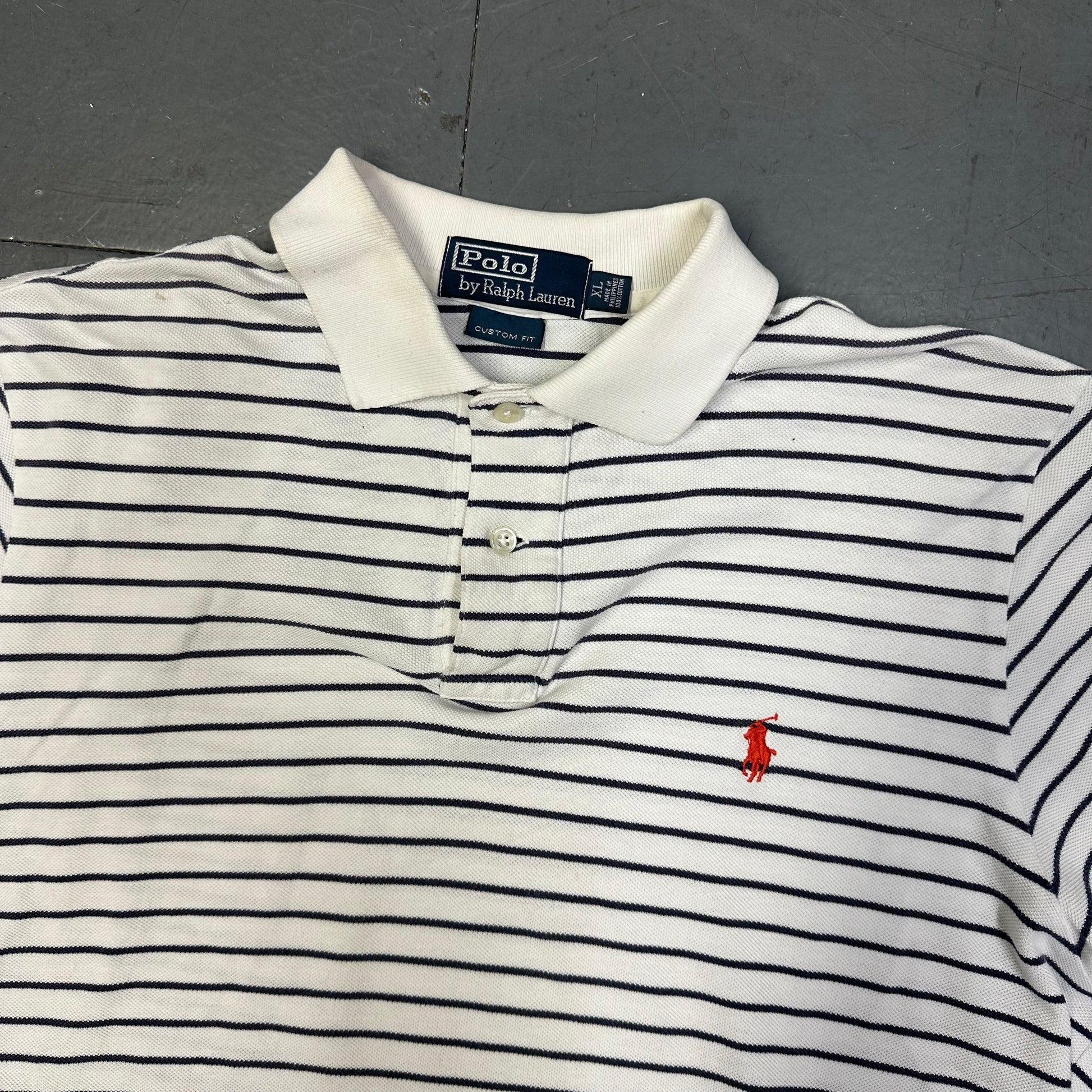 Ralph Lauren Polo In White & Navy ( XL ) - Known Source