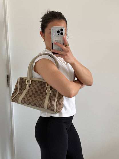 Vintage 90s Gucci Monogram Boston Handbag | O/S, Multicoloured