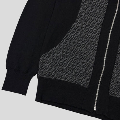 Comme Des Garçons SHIRT Wool Panelled Cardigan Jacket - S/M | Default Title, Black