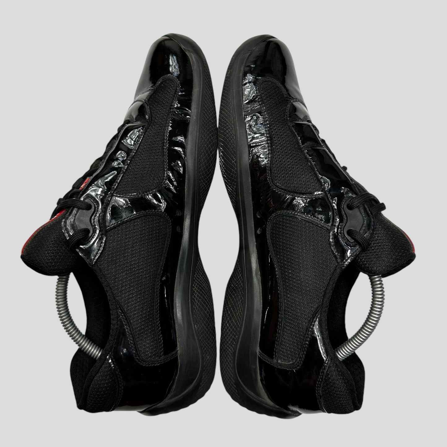 Prada Americas Cups Patent Leather Triple Black - UK9