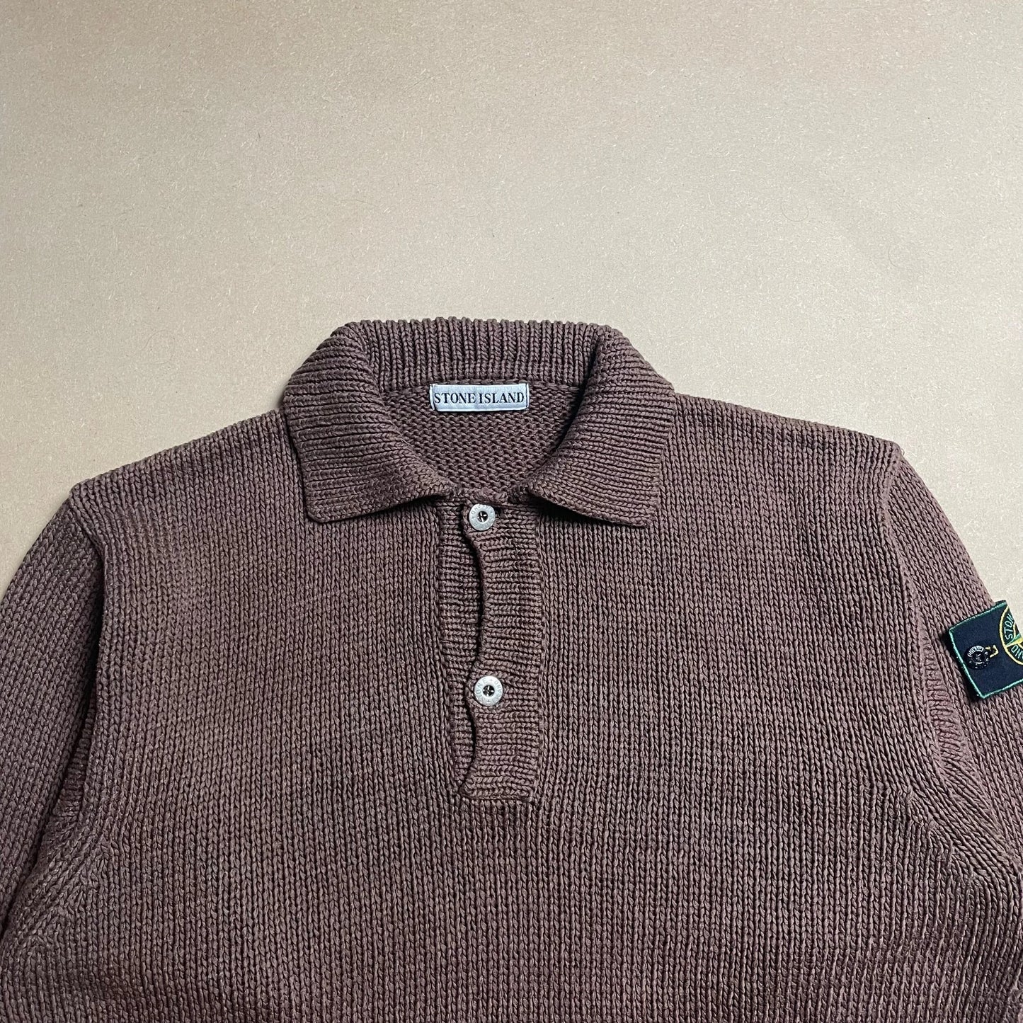 A/W 1991 Walnut Brown Cable Knit Pullover Sweater