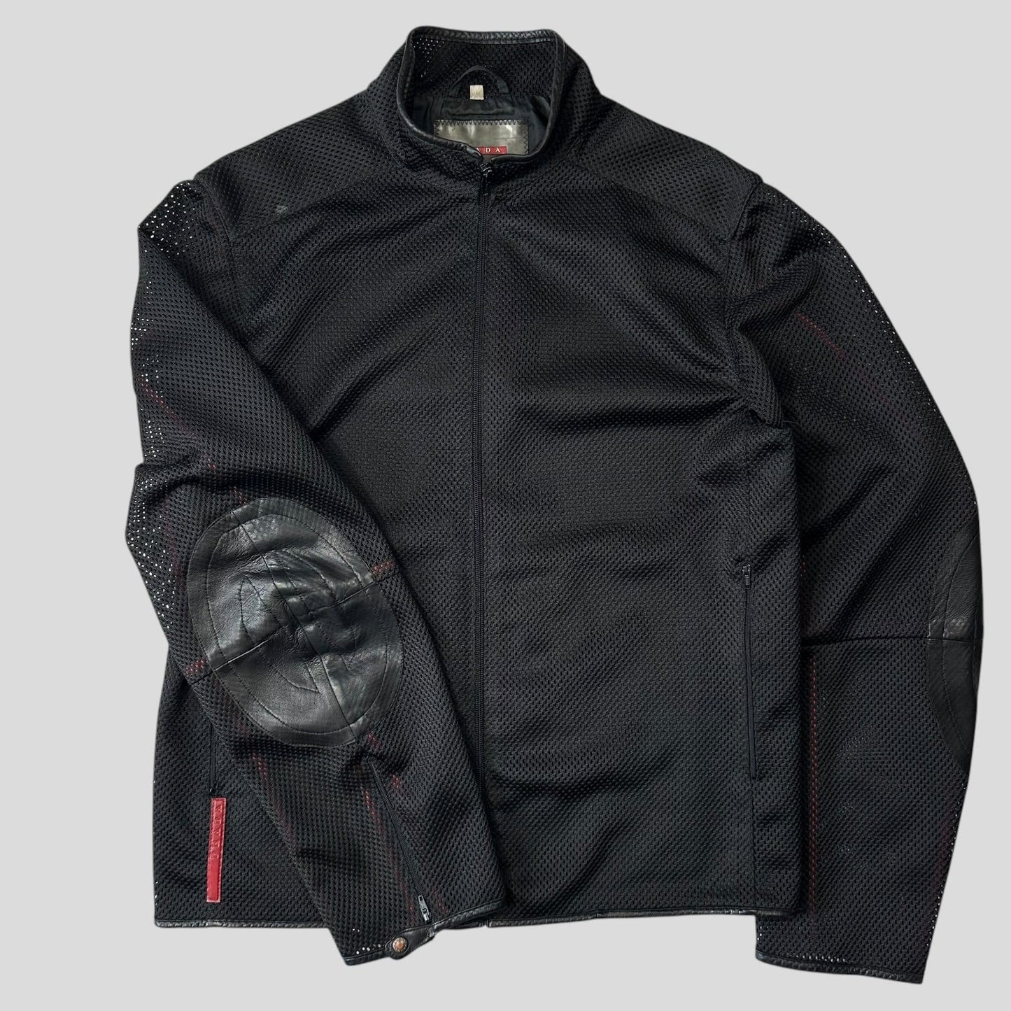 Prada Sport SS00 SAMPLE Mesh + Leather Moto Jacket - IT54 | Default Title, Multicoloured