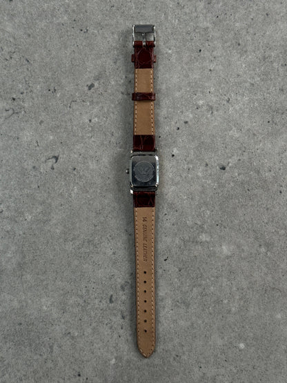 Emporio Armani 1990s Stainless Steel Leather Watch