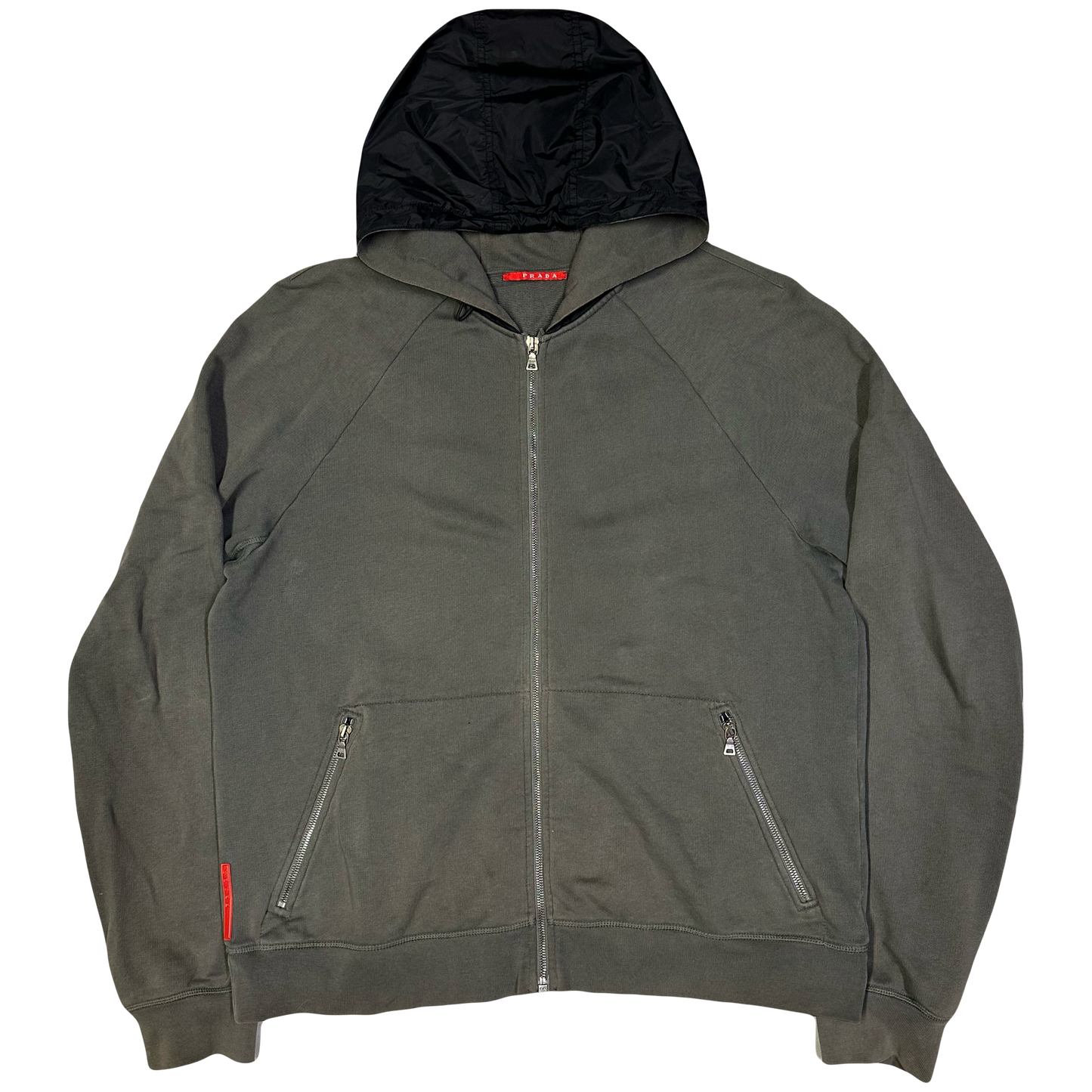 Prada Sport Hoodie In Olive Green  ( XXL )