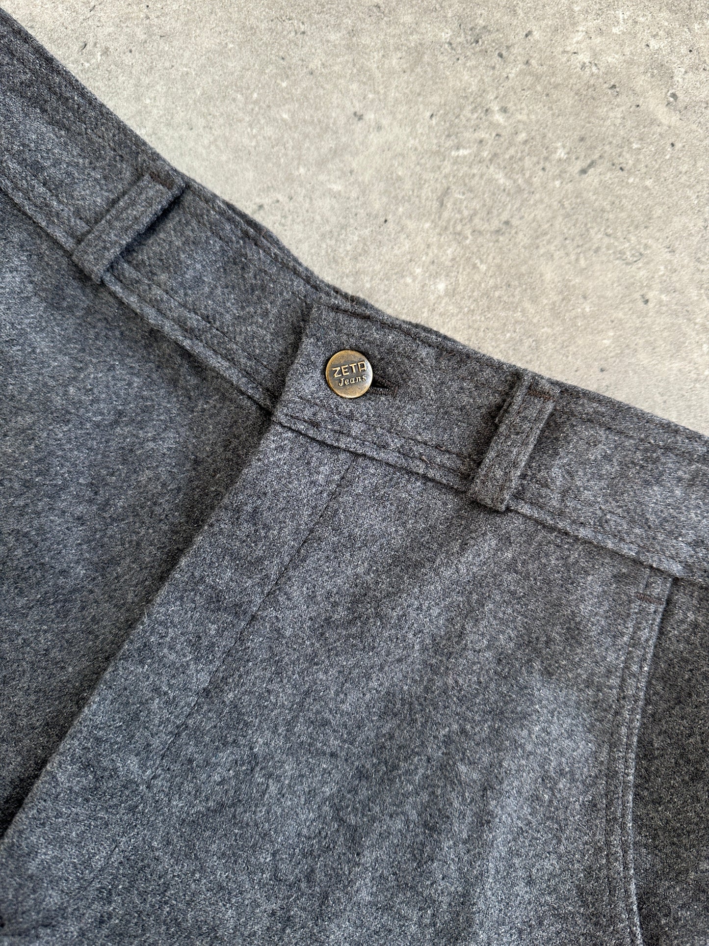 Italian Vintage 1970s Wool Flared Tailored Trousers - W28