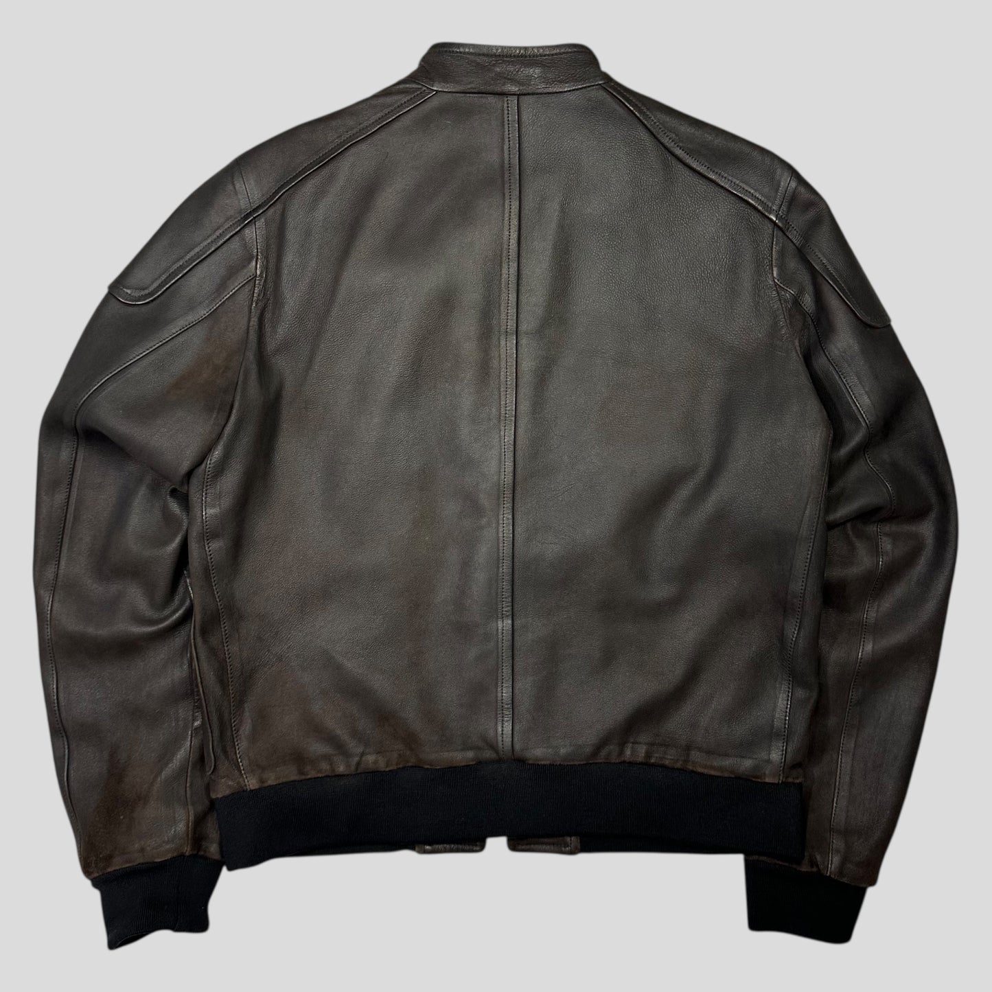 Miu Miu 2008 Lambskin Suede Leather Asymmetrical Bomber Jacket - IT52 (M/L)