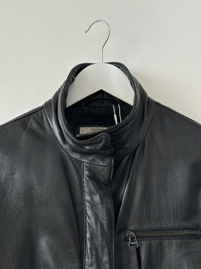 Armani Jeans Double Zip Leather Jacket - M