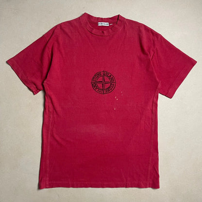 S/S 1985 Ruby Red Centre Compass Logo Smoke Stencil Graphic