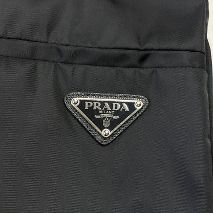Prada Milano 2018 Black Nylon Gabardine Triangle Logo Trousers - IT40 | O/S, Black