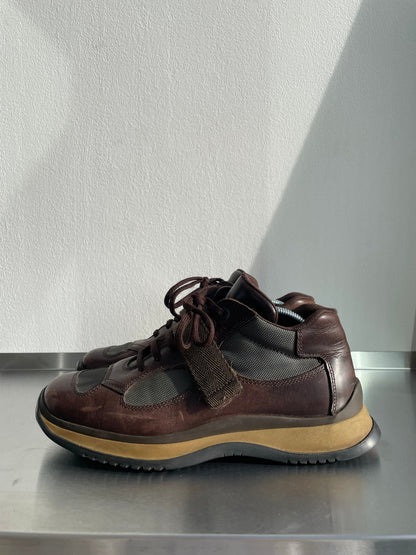 Prada Sport 00s Leather Strap Hiking Boots | SMALL, Red
