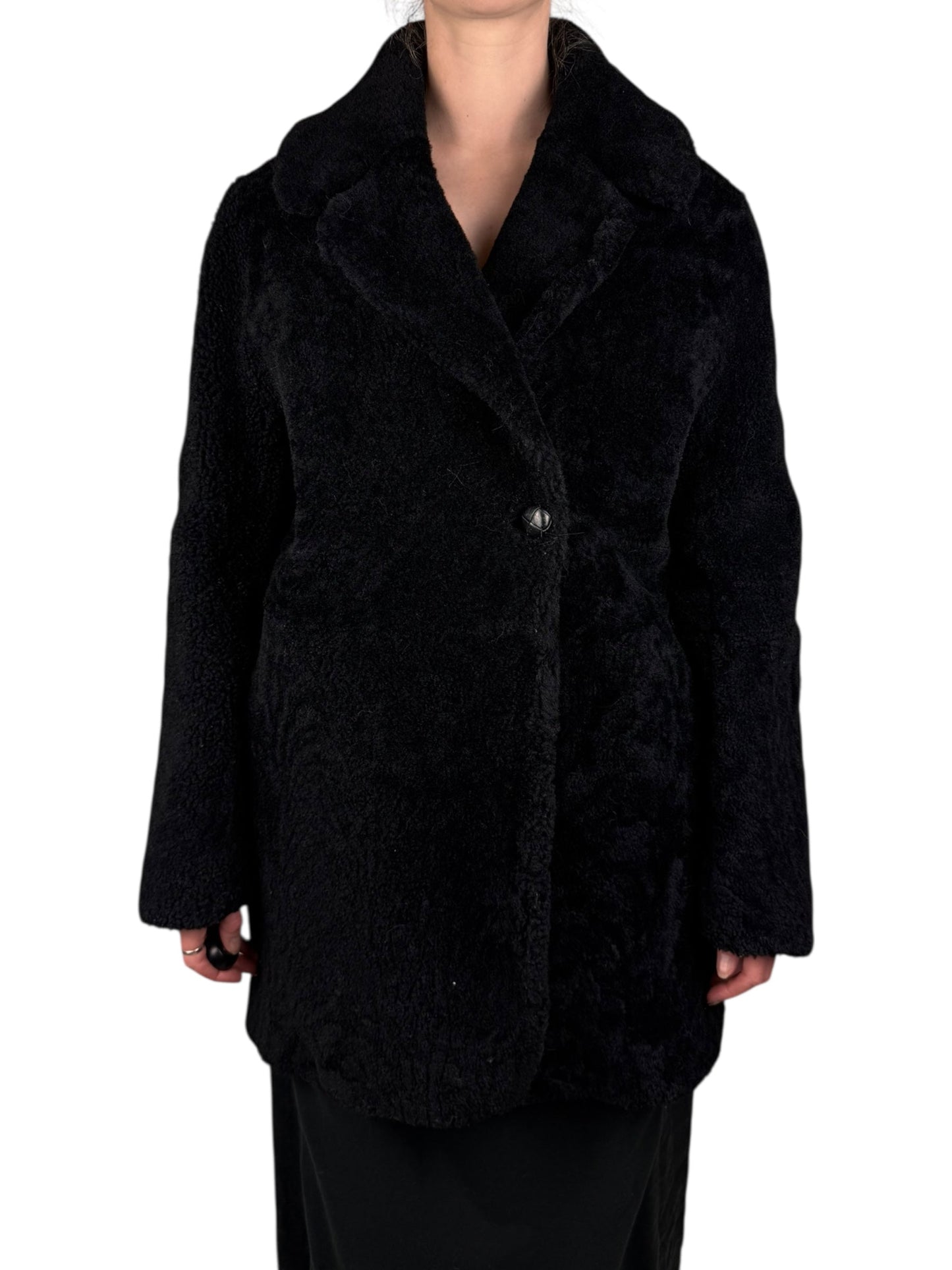 Alexander McQueen F/W 2012 Menswear shearling coat | Black, Black