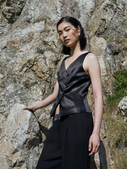 Armani Collezioni 2002 Pure Silk Double Breasted Waistcoat - XS/S