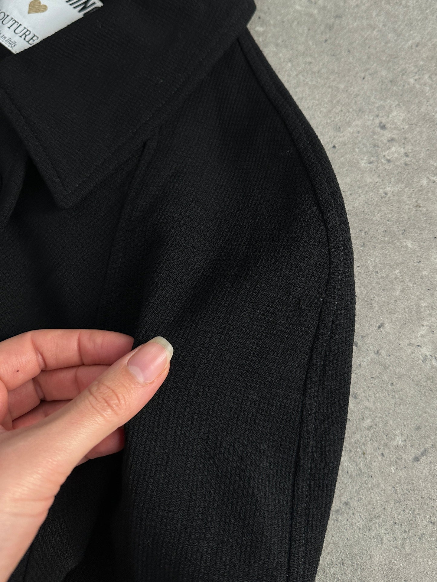 Moschino Coture 1990s Pure Wool Double Breasted Curved Coat - L