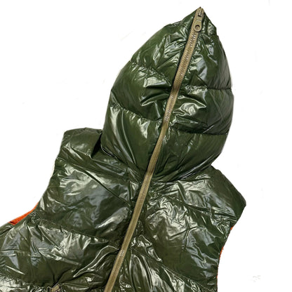 Duvetica Hooded Puffer Gilet In Khaki Green ( S )