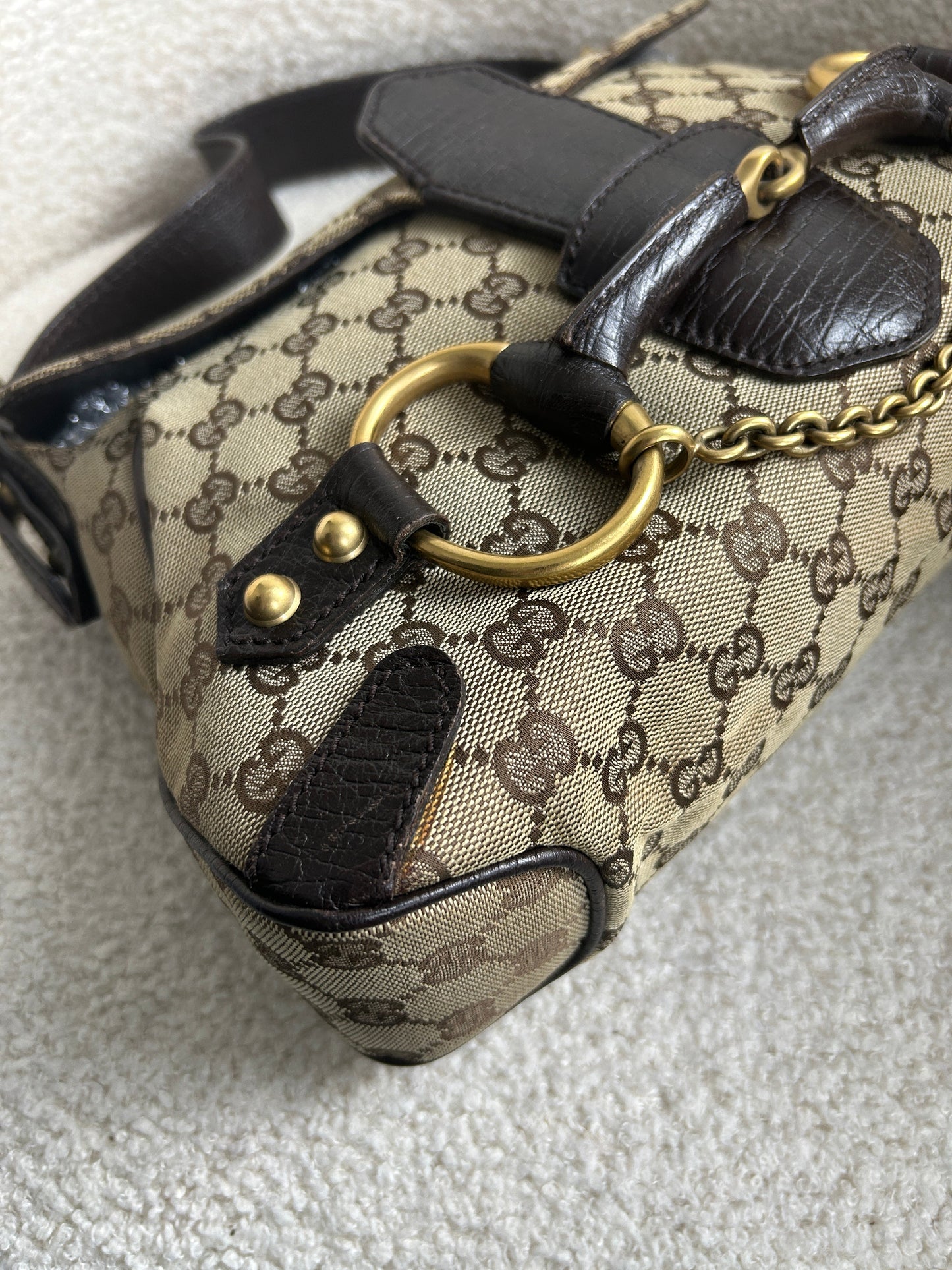 Vintage 90s Gucci Monogram Horsebit 1955 Shoulder Bag | O/S, Multicoloured