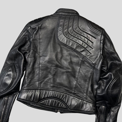 Gucci by Tom Ford AW00 Runway Spiral Leather Padded Moto Jacket - IT50 | Default Title, Black