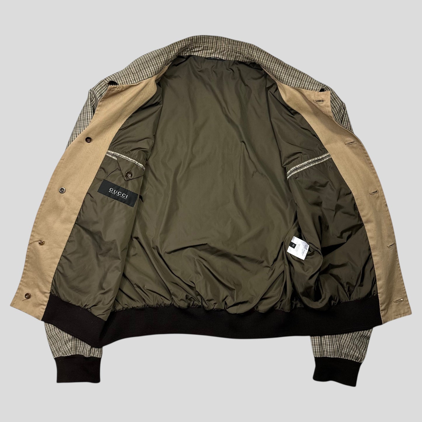 Gucci 2009 Plaid Web Leather Detailed Hunting Harrington - IT54 (L)