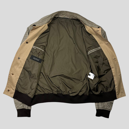 Gucci 2009 Plaid Web Leather Detailed Hunting Harrington - IT54 (L)