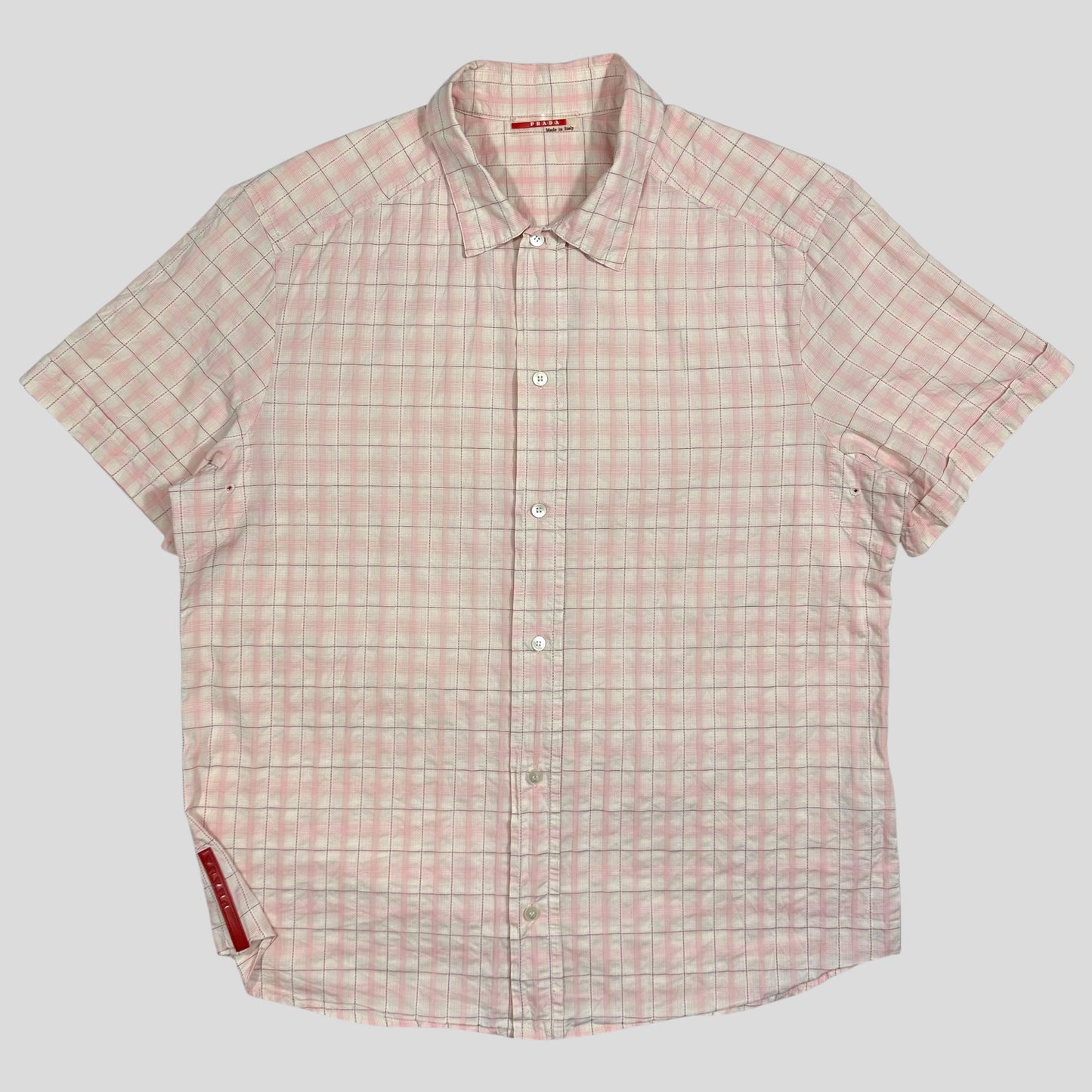 Prada Sport 00’s Pink Tartan Checker Ventilated Shirt - L/XL | Default Title, Multicoloured