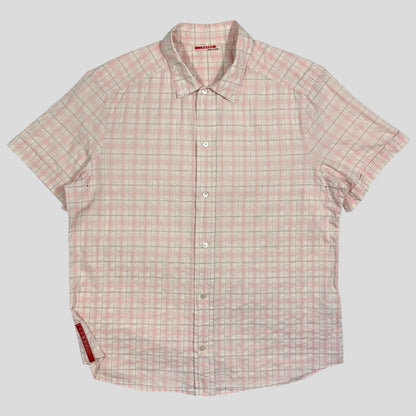 Prada Sport 00’s Pink Tartan Checker Ventilated Shirt - L/XL | Default Title, Multicoloured