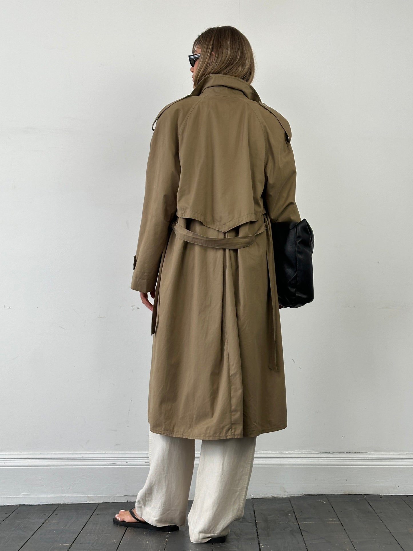 Vintage Pure Cotton Single Breasted Belted Trench Coat - L